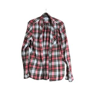 Pull&Bear Flannel Shirt Mens Large Plaid Long Sleeve Casual Button Down